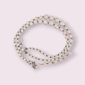 Laguna Necklace, 2 Strand Laguna Necklace, White Lucite Laguna Necklace, 1960's